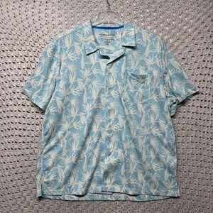 Magna Ready Shirt Mens XL Untucked Short Sleeve Cooling Magnetic Closures  Leaf